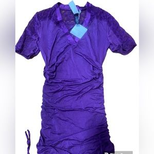 La Perla purple ruched dress.